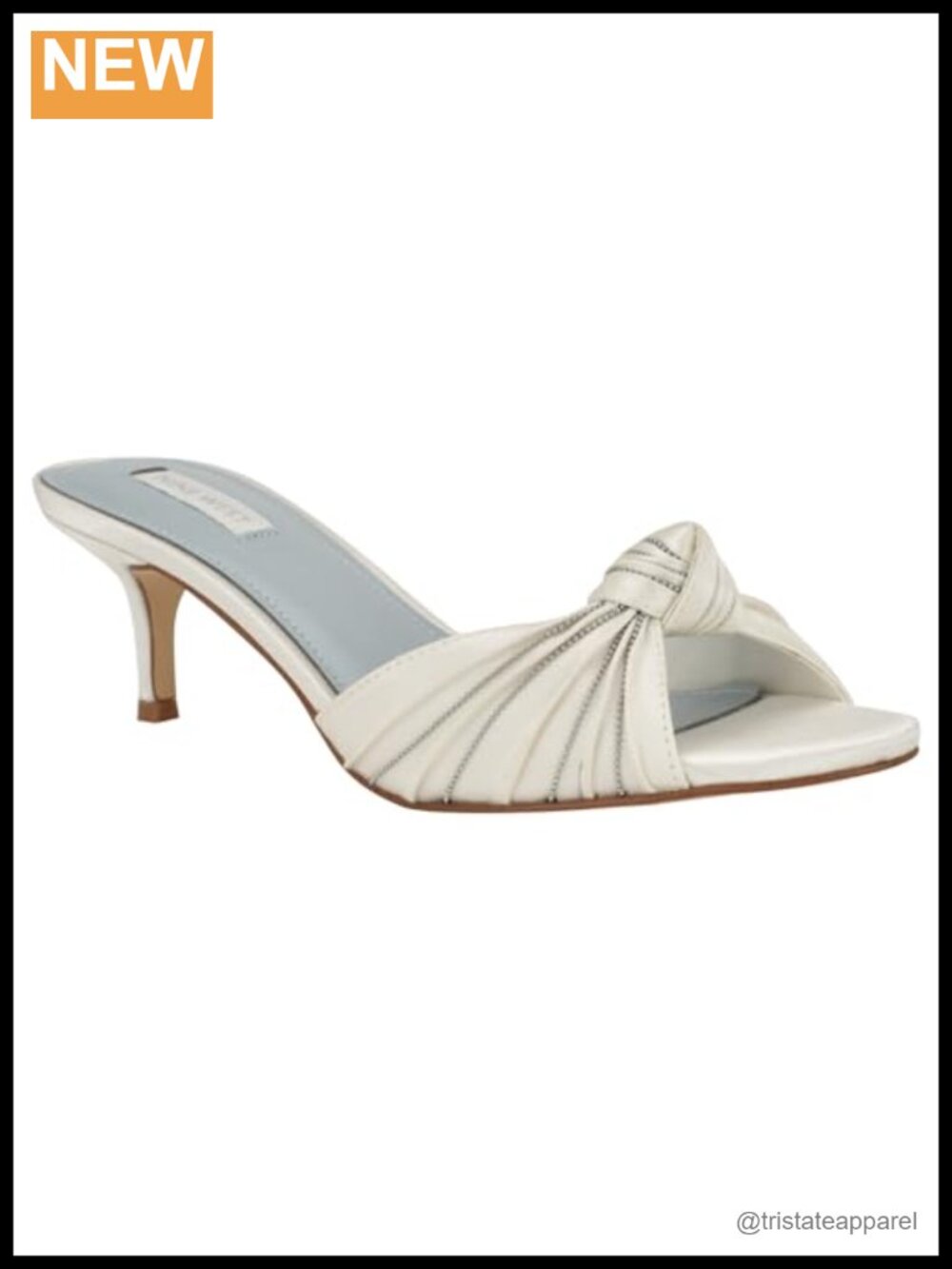 Nine West Laike Satin Slip-On Kitten Heel Dress Sandals